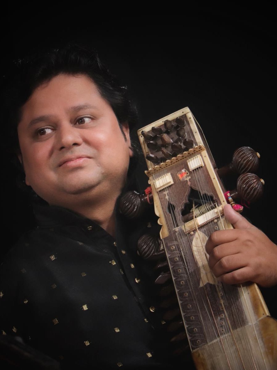 Sandeep Mishra with his sarangi